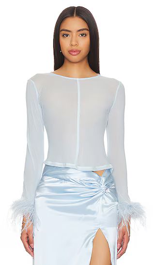 Cora Sheer Top in Baby Blue | Revolve Clothing (Global)