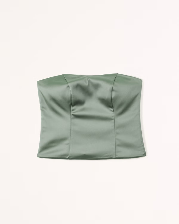 Satin Sculpt Strapless Corset Top | Abercrombie & Fitch (US)