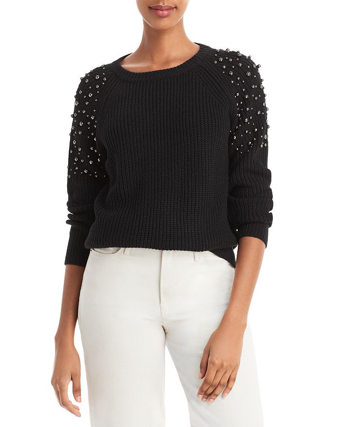 Imitation Pearl Shoulder Crewneck Sweater - 100% Exclusive | Bloomingdale's (US)