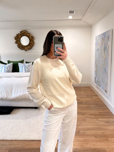 Cashmere sweater, ivory sweater, soft sweater, beach sweater, light sweater 

#LTKstyletip #LTKfindsunder100 #LTKtravel