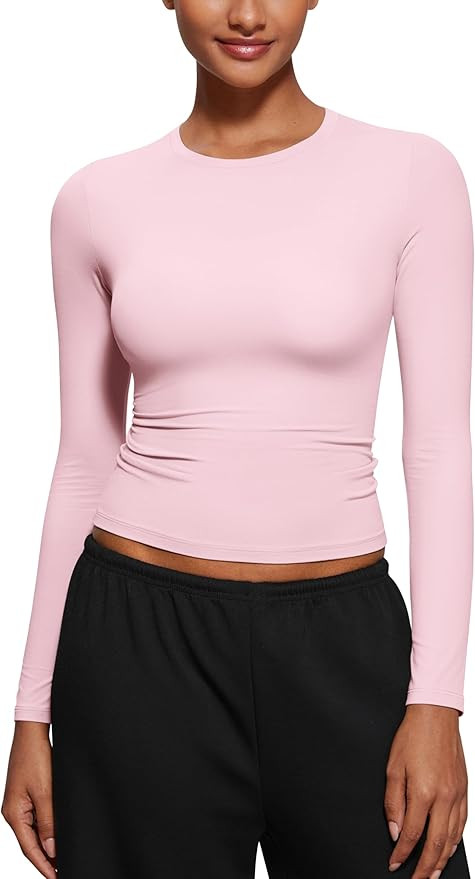 CRZ YOGA Softembrace Long Sleeve Shirts T-Shirts | Amazon (US)