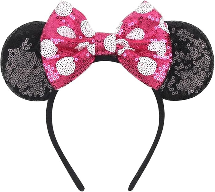 ASHONE Mouse Ears Headbands for Women Groups Mouse Ears Shiny Bows for Birthday Themed Events Acc... | Amazon (US)