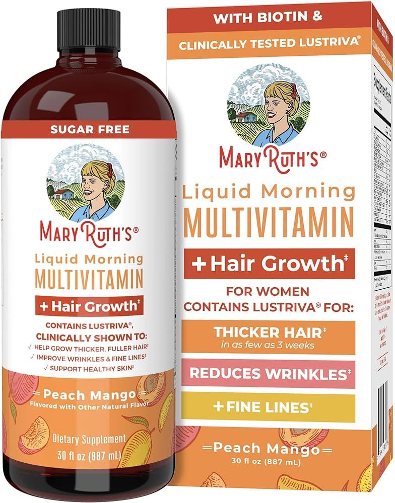 MaryRuth Organics Liquid Multivitamin + Lustriva® Hair Growth Vitamins | Biotin 10000mcg | Vitam... | Amazon (US)