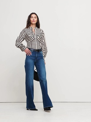 COTTON POPLIN BALLOON-SLEEVE SHIRT | Banana Republic (US)