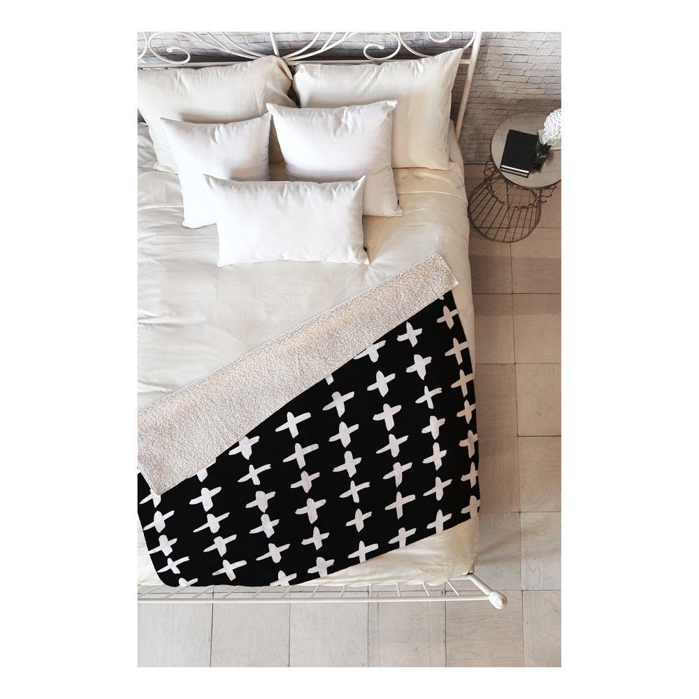 Black/White Geometric Throw Blankets 50""X60"" - Deny Designs, Size: 50x60 inches | Target
