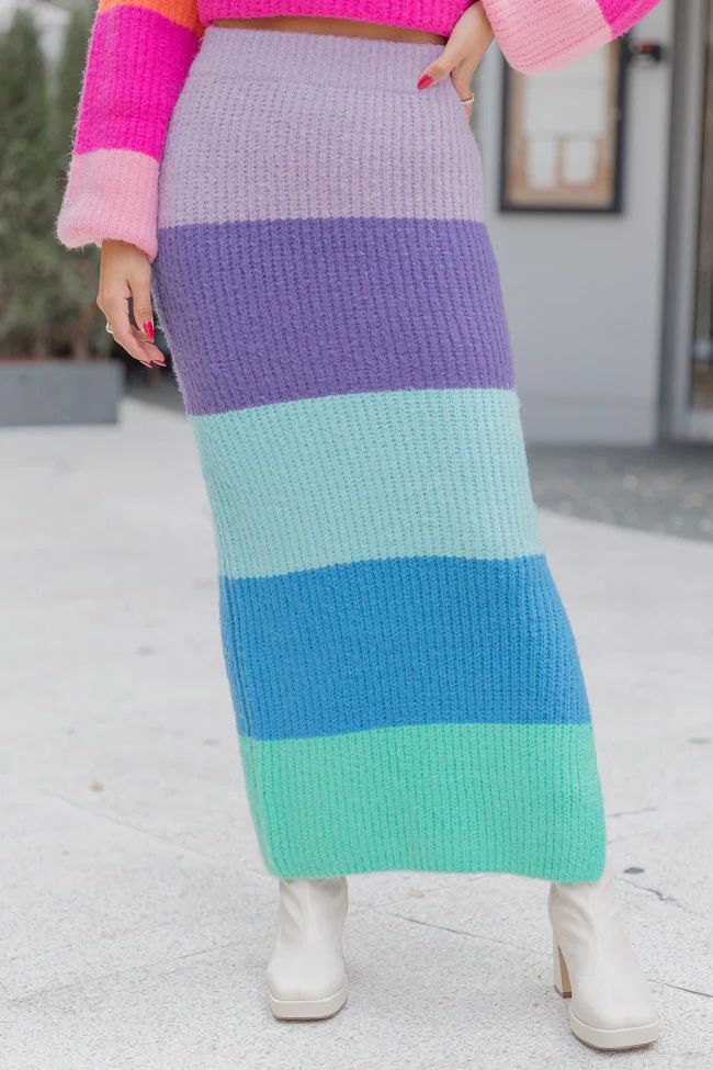 Coming Together Multi Color Striped Skirt SALE | Pink Lily