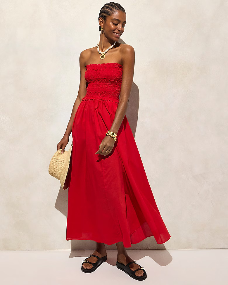 Smocked maxi dress in cotton voile | J. Crew US