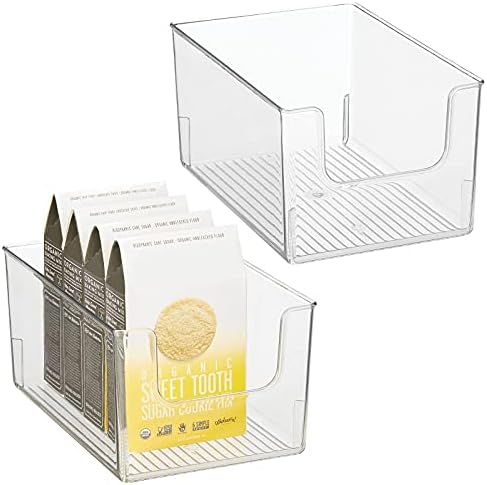 mDesign Modern Deep Plastic Open Front Dip Storage Organizer Bin Basket for Kitchen Organization ... | Amazon (US)