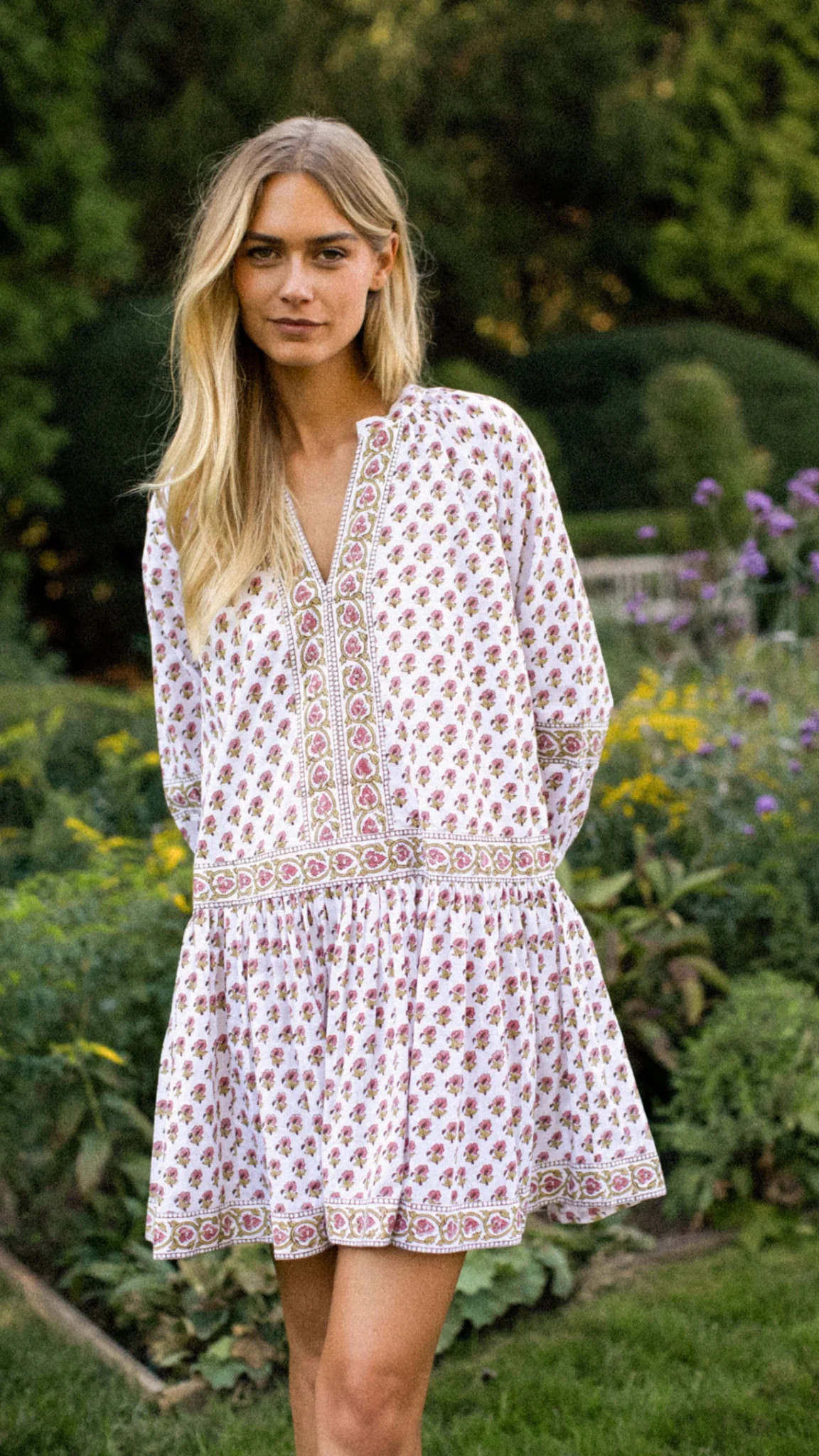 Jeanine Dress - Faded Rose Daisy | Marea