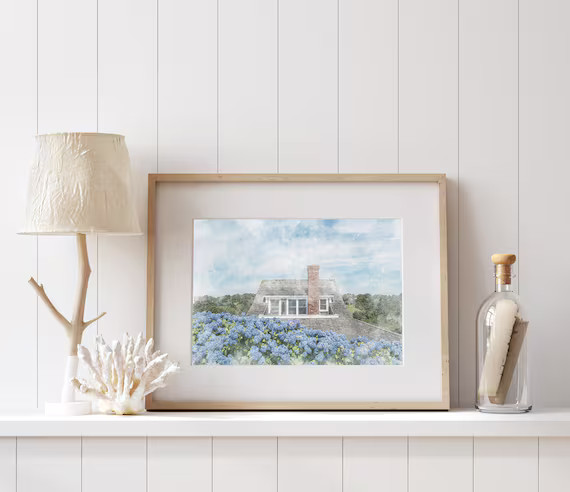 Blue Hydrangea  Nantucket Watercolor | Etsy | Etsy (US)