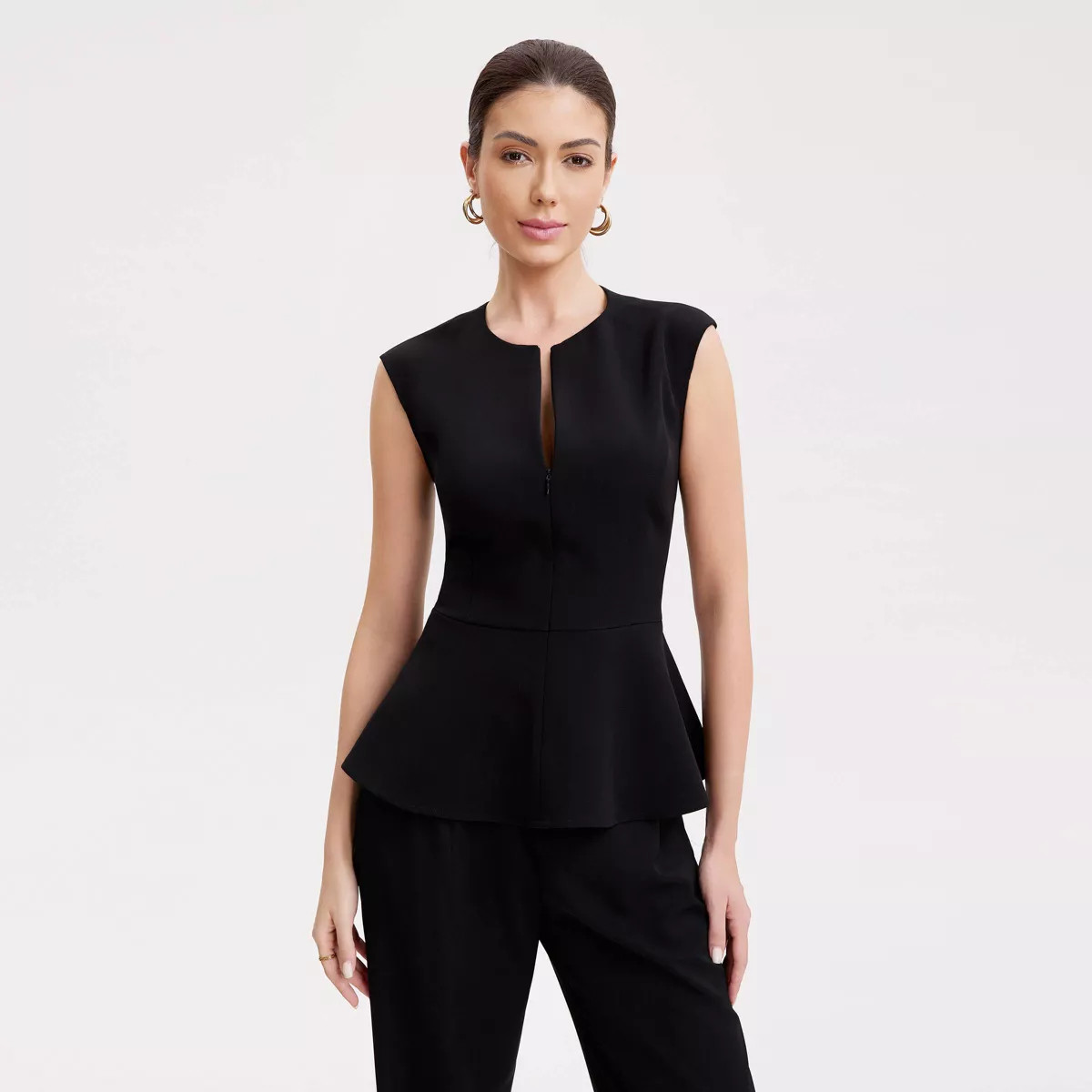 Women's Front-Zipper Vest Top - A New Day™ Black | Target