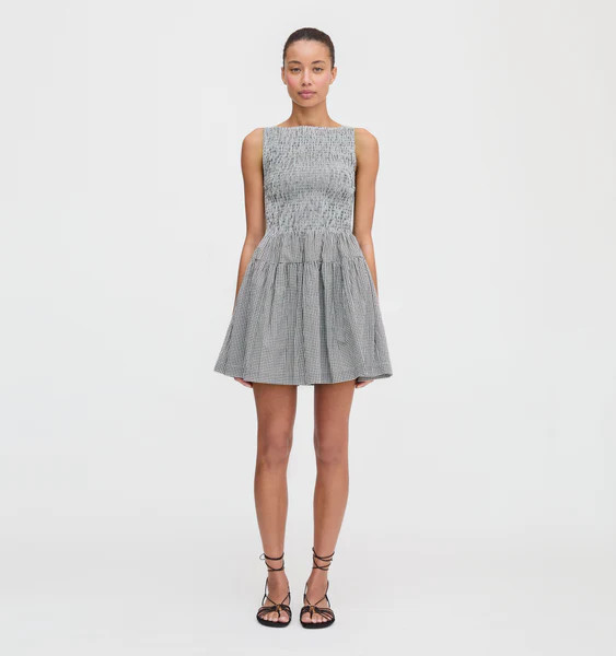 The Cosima Mini Nap Dress - Black/Sand Gingham | Hill House Home US