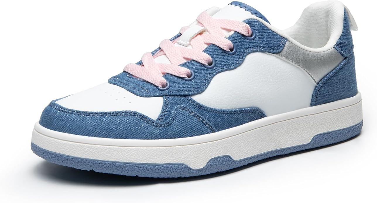 DREAM PAIRS Women's Walking Skateboard Shoes Sneakers Pu Leather Flat Low-Top Lace-Up Comfortable... | Amazon (US)