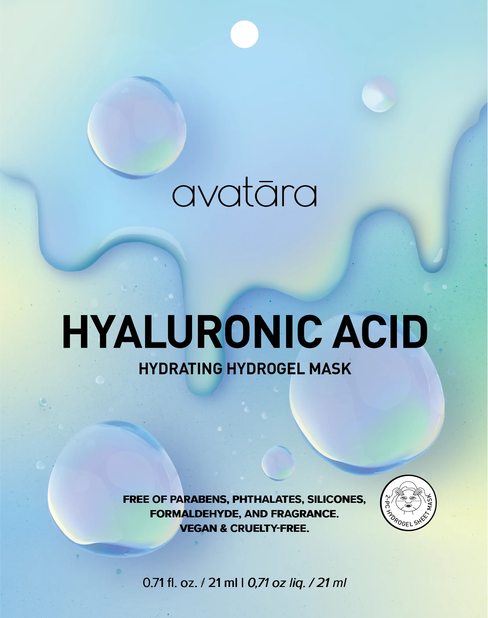 Avatara Hyaluronic Acid Hydrating Hydrogel Sheet Mask for All Skin Types | Walmart (US)