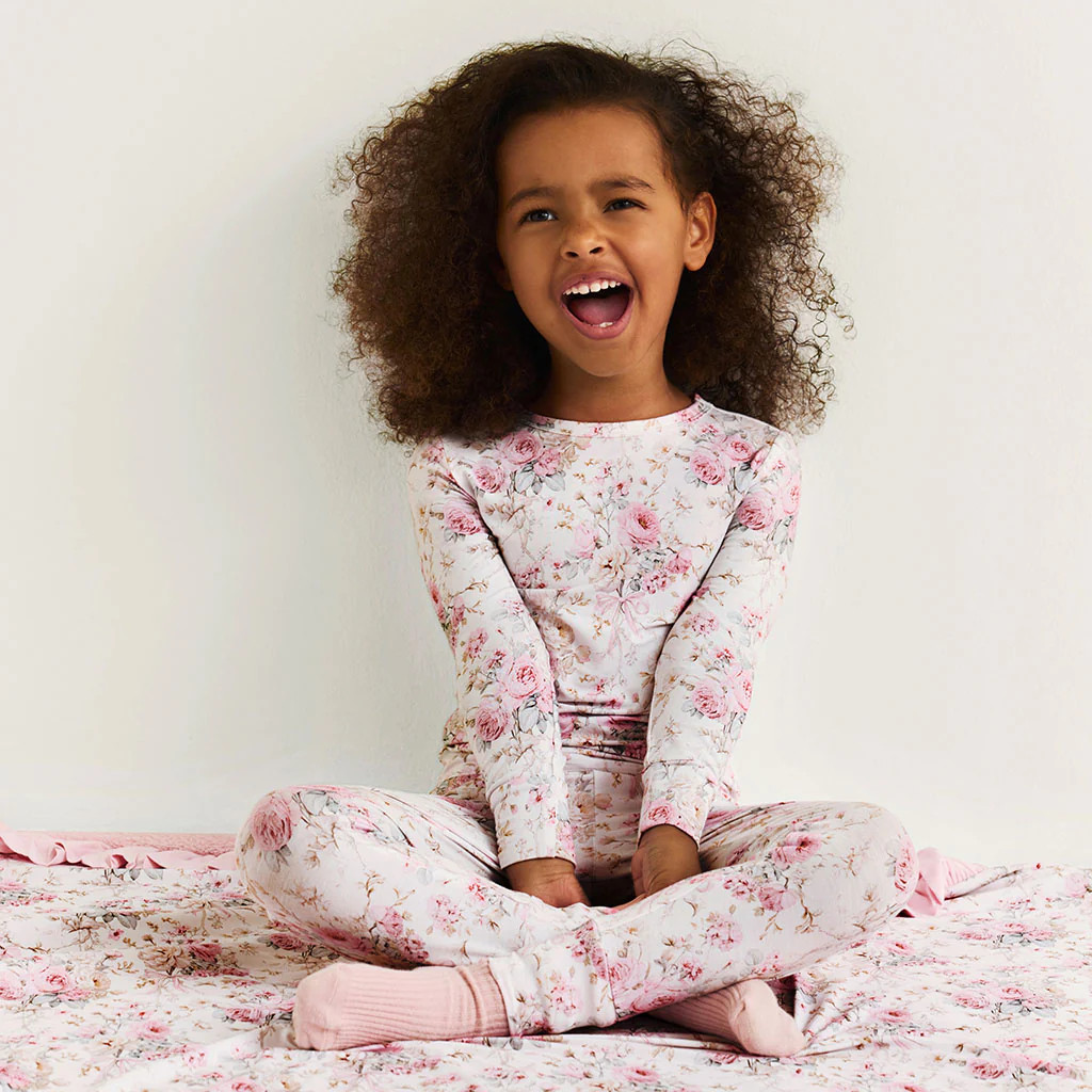 Floral Pink Long Sleeve Roberta Classic Pajama Set | Posh Peanut\u00ae | Posh Peanut