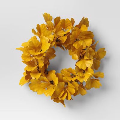 12" Ginko Artificial Wreath Gold - Room Essentials™ | Target