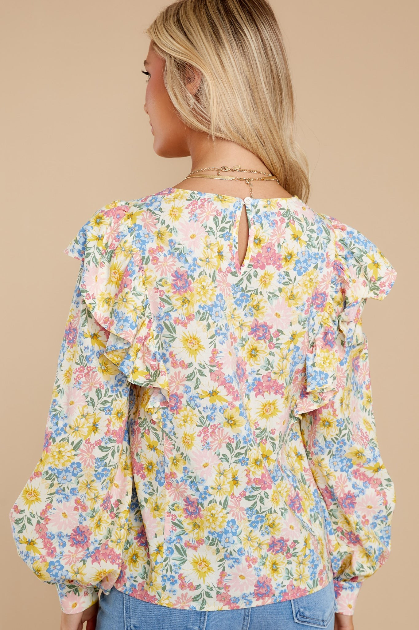 Have A Glow Yellow Multi Floral Print Top | Red Dress 