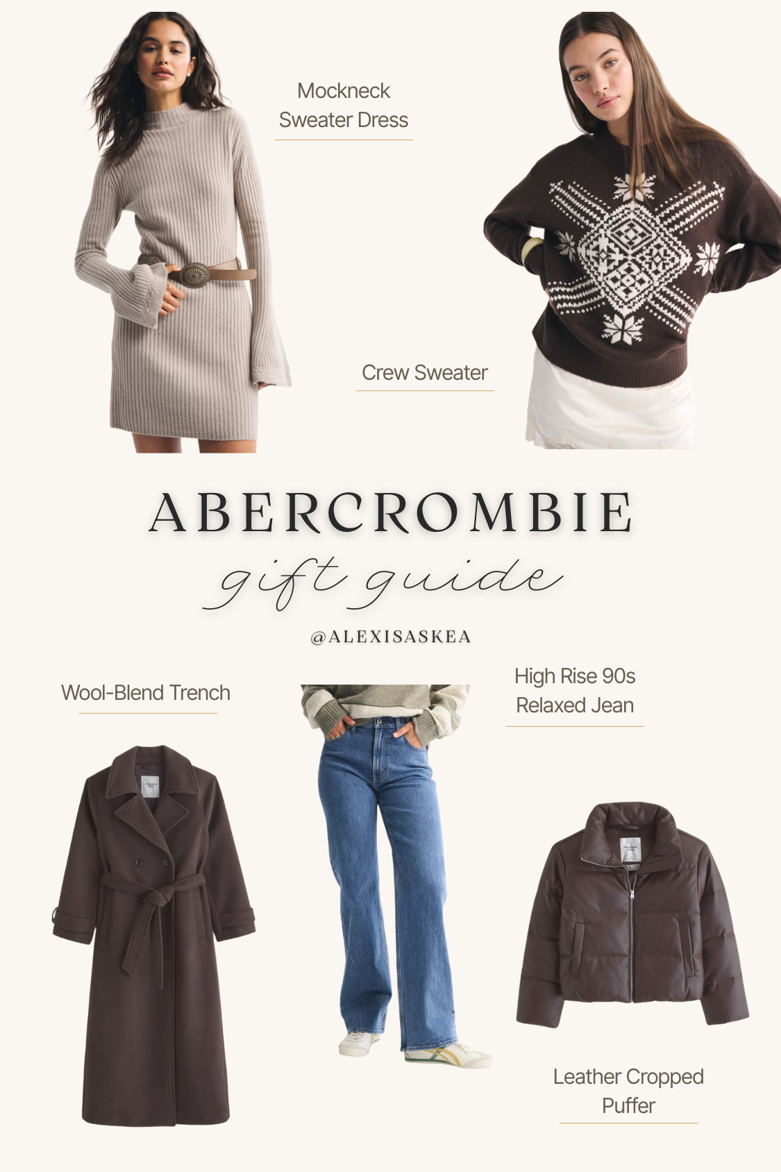 Gift guide at Abercrombie 🤎 Don't be caught in the cold!! Make sure you have all your winter layering needs this season! Espresso brown is the color to be in ☕ 

 #LTKGiftGuide #LTKHoliday #LTKootd