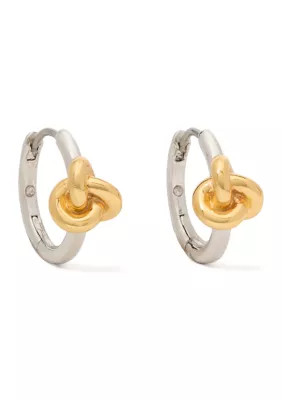 kate spade new york Two Tone Double Knot Huggie Earrings | Belk