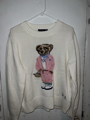 Vintage Ralph Lauren Polo Bear Sweater Large | eBay US