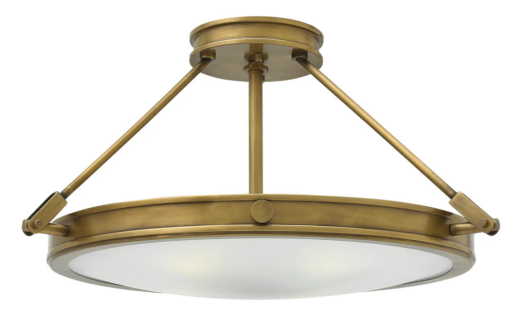 Collier LED Semi-Flush Mount Heritage Brass | Lighting Design