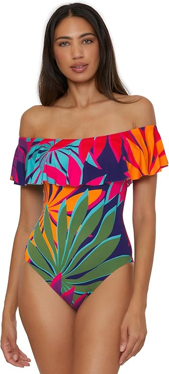 Trina Turk Women's Monaco One Piece Swimsuit, Off Shoulder, Bathing Suits | Amazon (US)