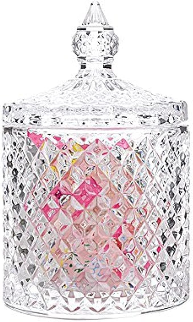 Home Basic Food Storage Organization Set-Crystal Diamond Faceted Jar With Crystal Lid,Suitable as... | Amazon (US)