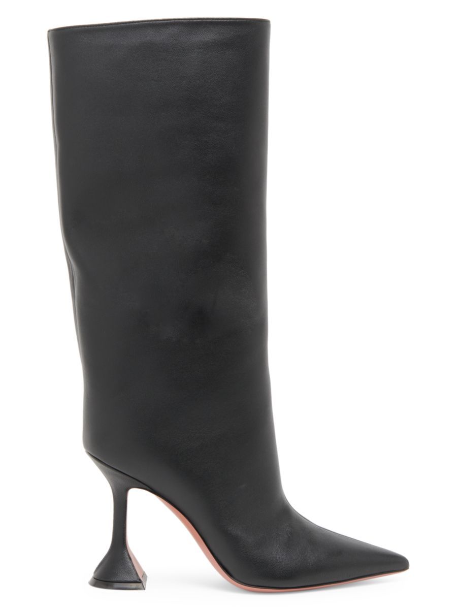 100MM Sculpted-Heel Leather Boots | Saks Fifth Avenue