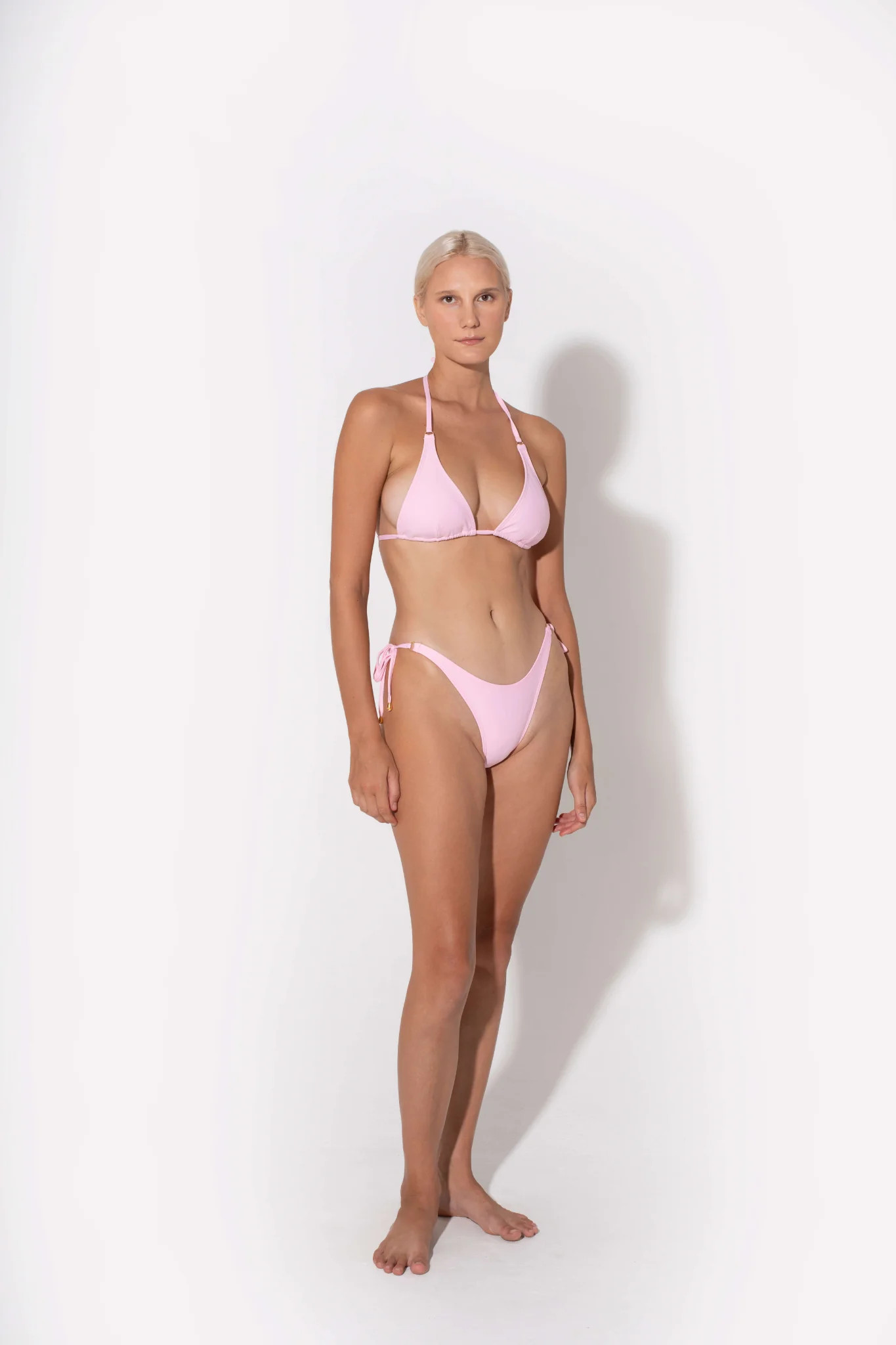 Marie Long Triangle Top In Powder | Bikini Top | Koraru