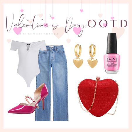 Valentine’s Day
Bodysuit outfit
Jeans
Heart handbag 
Heart earrings 

#LTKstyletip #LTKfindsunder100 #LTKover40