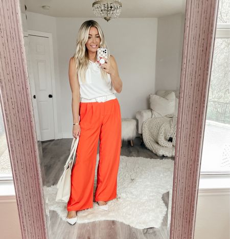 Sized up to a large in the white tank top. Sized up 2 sizes to XL in the pants. Heels fit tts. Workwear. Orange suit. Sprinting fashion. Workwear outfit 

Follow my shop @thesuestylefile on the @shop.LTK app to shop this post and get my exclusive app-only content!

#liketkit 
@shop.ltk
https://liketk.it/44Ydv 

#LTKsalealert #LTKworkwear #LTKFind #LTKFind #LTKworkwear #LTKsalealert