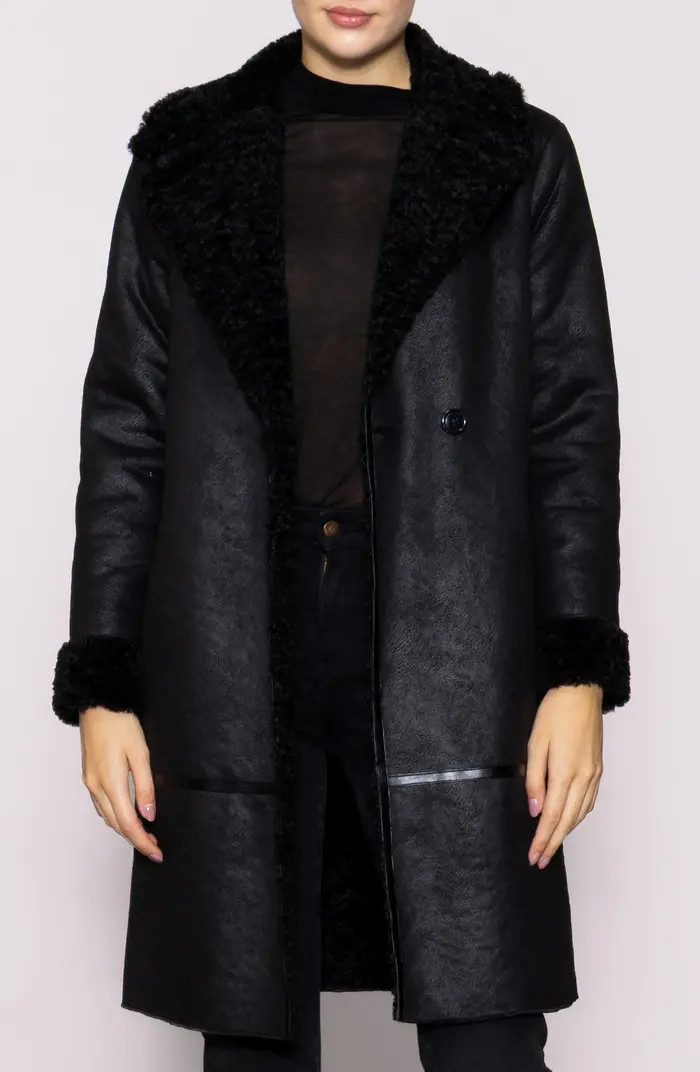 MELLODAY Faux Shearling Lined Faux Leather Coat | Nordstromrack | Nordstrom Rack