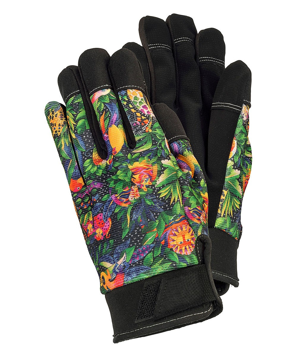Laurel Burch Women's Gardening Gloves MULTI - Black & Multicolor Jungle Song Work Gloves | Zulily