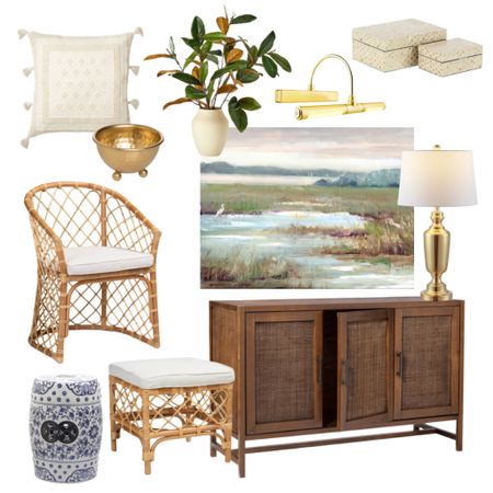 A coastal vignette with lots of texture. I love the brass accents and this wall art is pretty incredible (it’s on major sale)!! 

#LTKsalealert #LTKhome #LTKstyletip