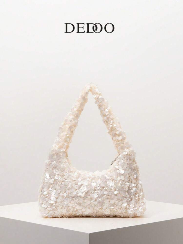 Sequin Shoulder Bag, Glittering Prom Bag, Bridal Party Accessories, Elegant Women's Bag, Wedding Items, Sparkling Dance Party Wallet (Random Pattern) , Sequin , Beach | SHEIN