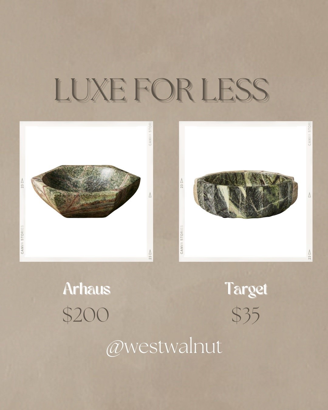 I love adding a little marble trinket bowl on console tables, night stands, coffee and accent tables and even kitchen & bathroom counters! Honestly you can never have too many!

On the left is the Rhodes Hexagonal Marble Bowl from Arhaus. This bowl is hand carved in India. 
Dimensions: 9.75" W x 8.75" D x 2.5" H

On the right is the Marble Bowl Green - Threshold™ designed with Studio McGee from Target.
Dimensions: 2.5in H x 8in W x 8in D

#marbledecor #marblehomedecor #trinketbowl #moderndecor

#LTKHome