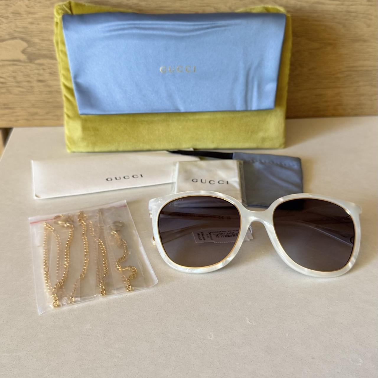 Gucci Women's Sunglasses - White | Depop US