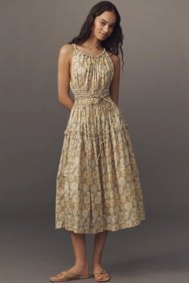 En Saison Blaine Sleeveless Tie-Waist Midi Dress | Anthropologie (US)