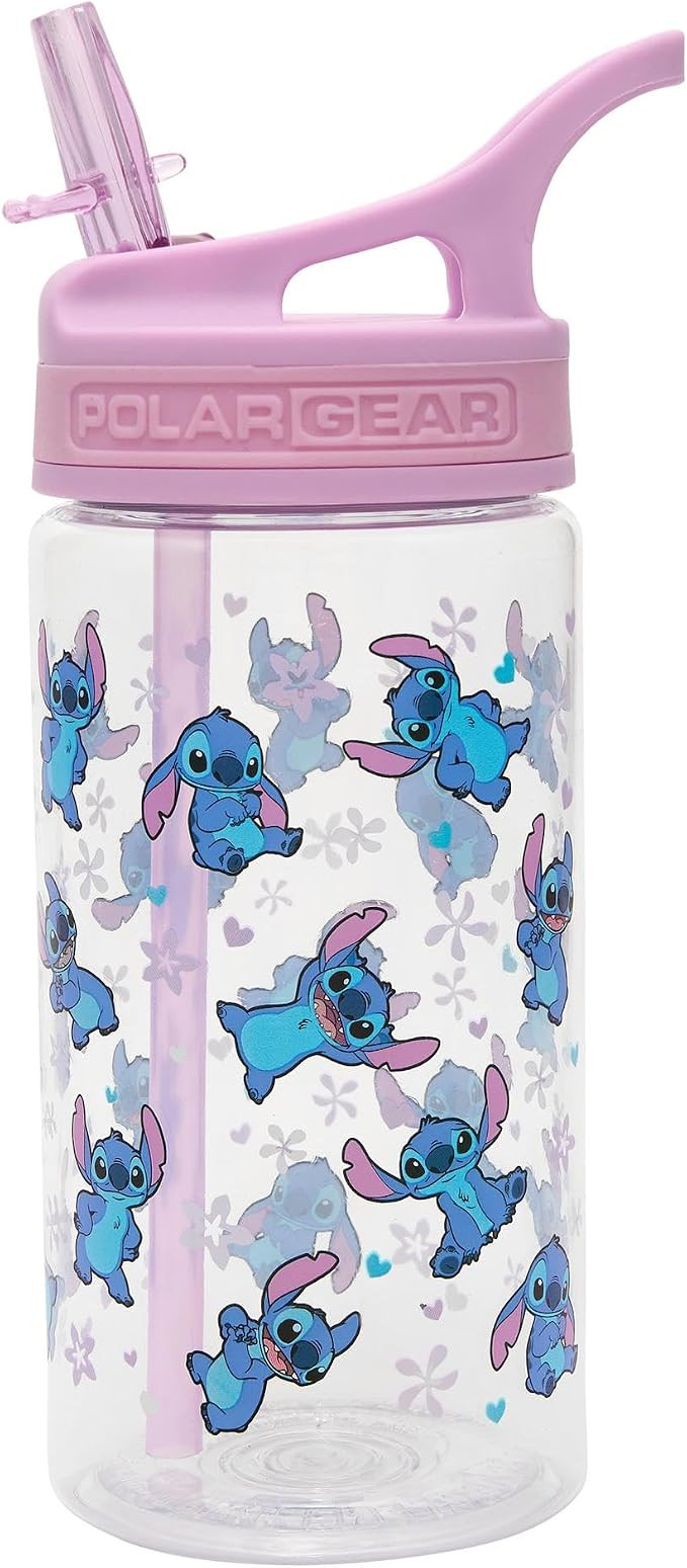 Stitch Kids Water Bottles with Straw - 400ml BPA-Free Kids Drinks Bottle with Carry Handle - Scho... | Amazon (UK)