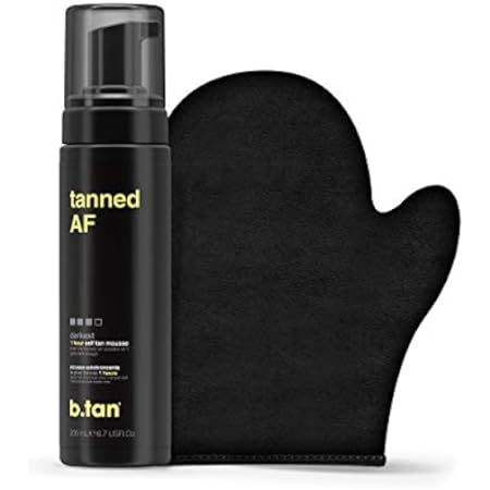 b.tan Self Tanner Mousse - tanned AF - Darkest Sunless Tanner for a 100% Natural, Fast, Ultra Dark T | Amazon (US)