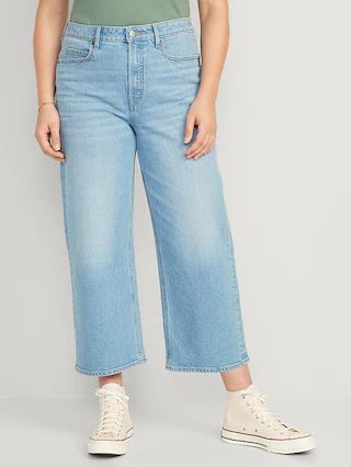 Extra High-Waisted Cropped Wide-Leg Jeans | Old Navy (US)