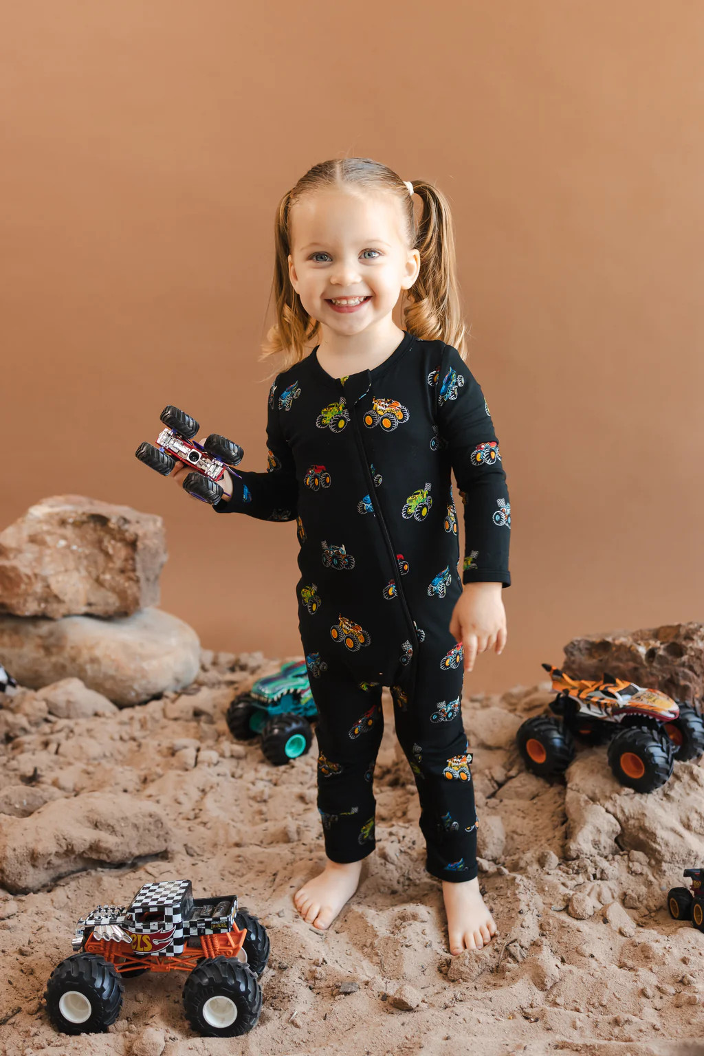 Zippered Romper in Monster Truck | Kyte Baby
