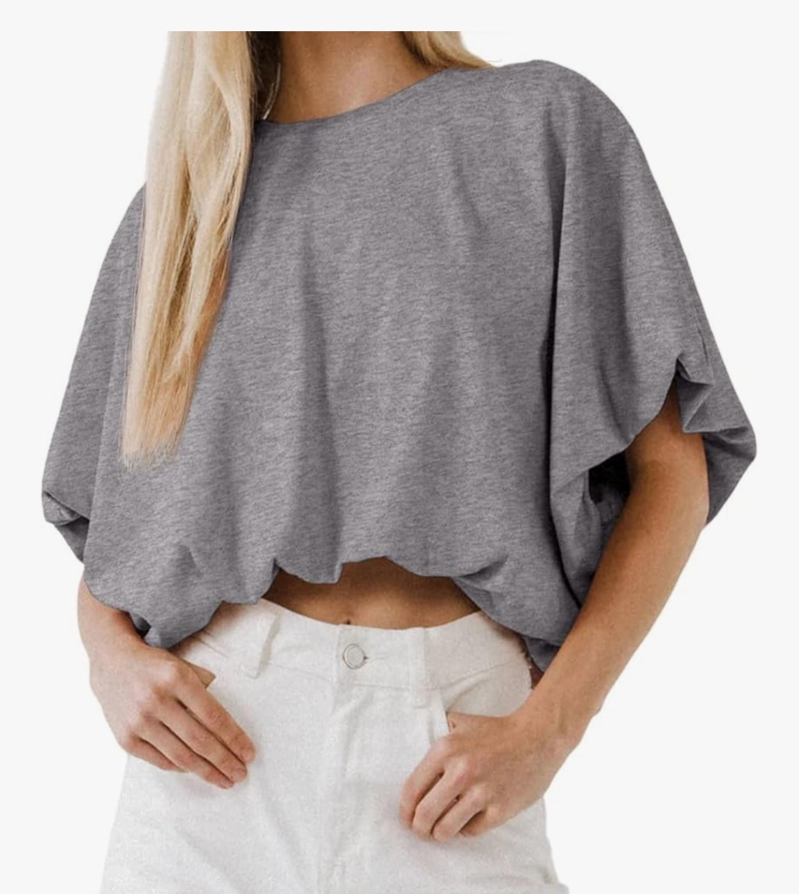Cropped plain tshirt with bubble hem

#LTKootd #LTKFindsUnder50 #LTKU