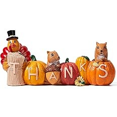 JOYIN Thanksgiving Pumpkin Turkey Tabletop Centerpiece Decor, Resin Turkey Figurines,Thanksgiving... | Amazon (US)