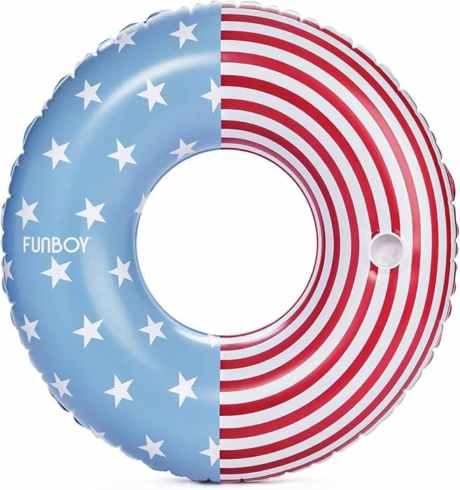 FUNBOY USA Americana 4th of July 250th Inflatable Tube Pool Float with Cup Holder, Large 46" Adul... | Amazon (US)
