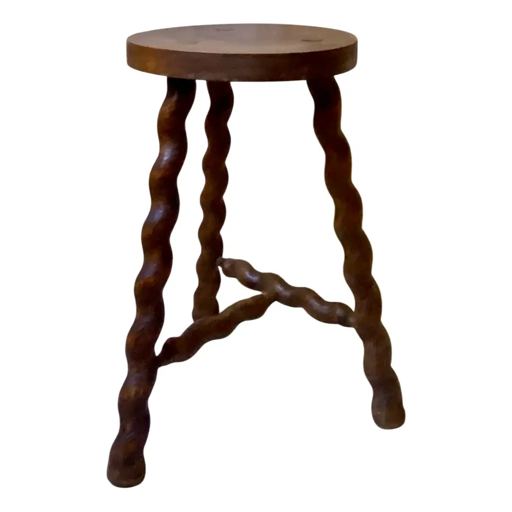 Wood Tripod Stool, 1950s | Chairish