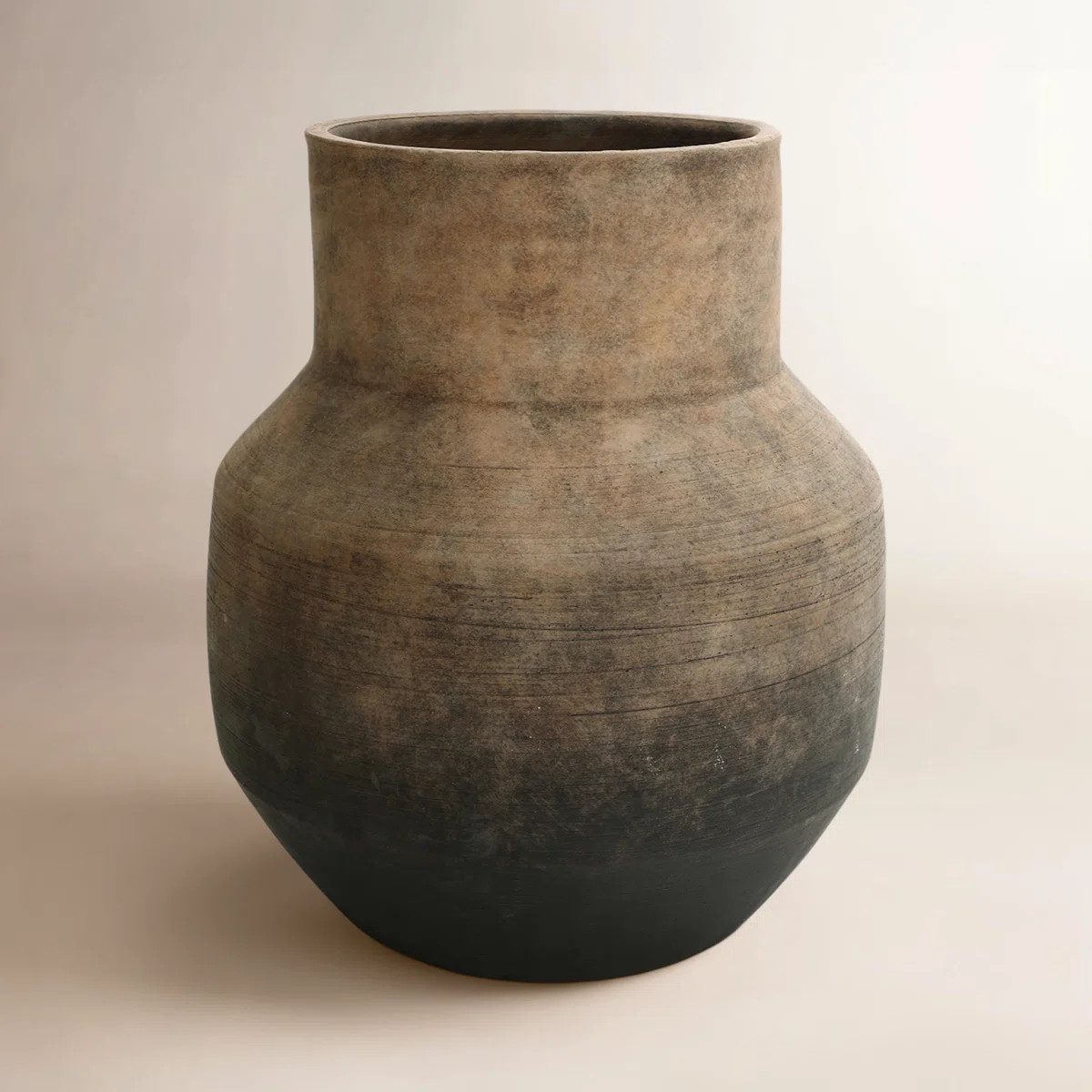 Rockport Rustic Brown Gradient Terracotta Vase, Wide-Body Design for Entryways & Tabletops | Wayfair North America