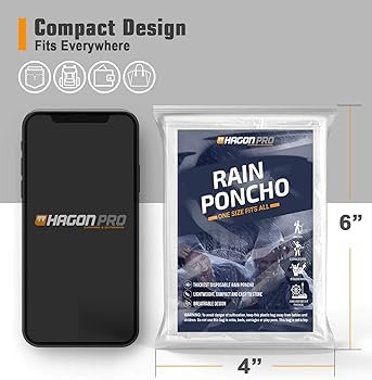 Hagon PRO Disposable Rain Ponchos for Adults (5 Pack) | Amazon (US)