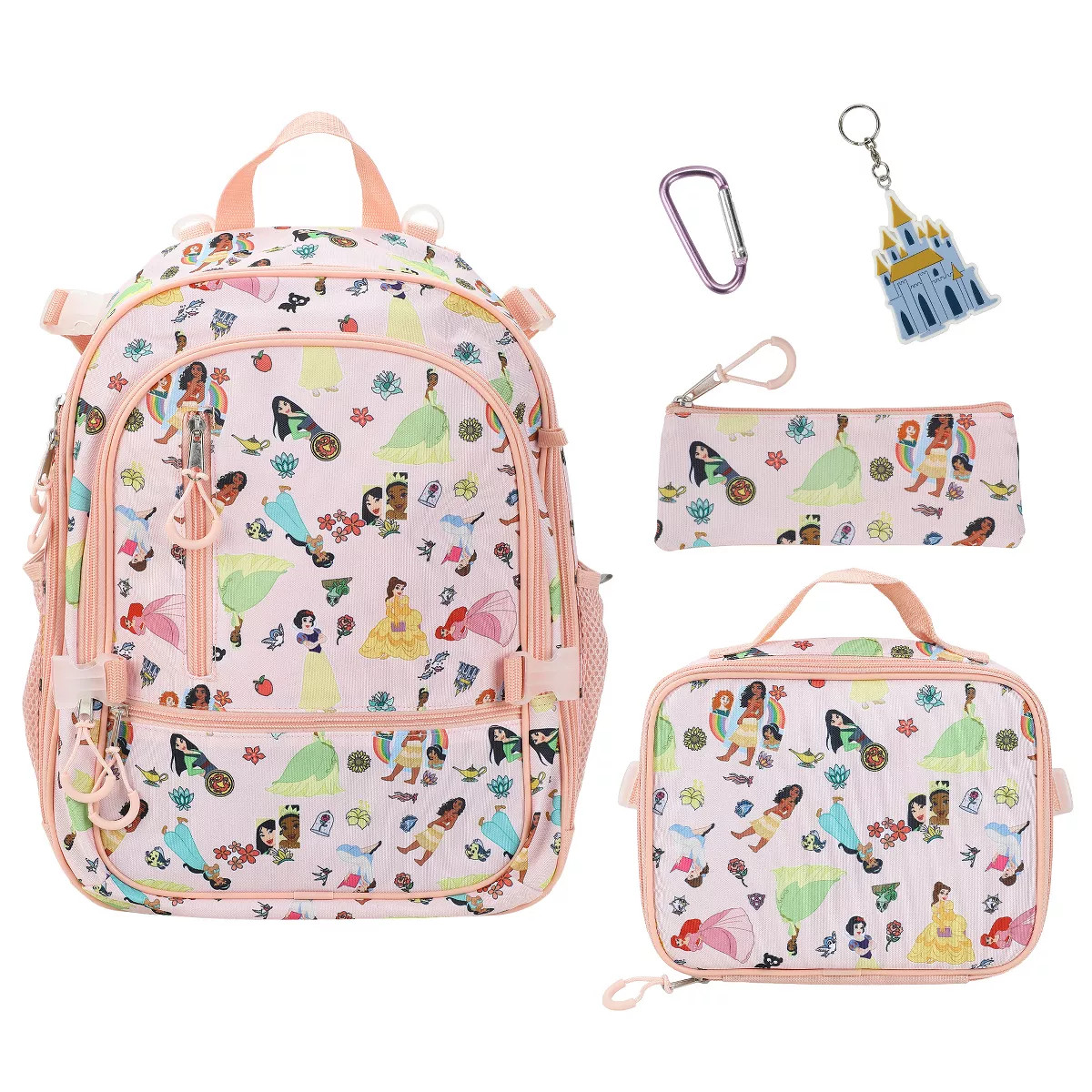 Disney Princesses 4-Piece 16" kids girls Adaptive Backpack & Lunch Box Combo Set | Target