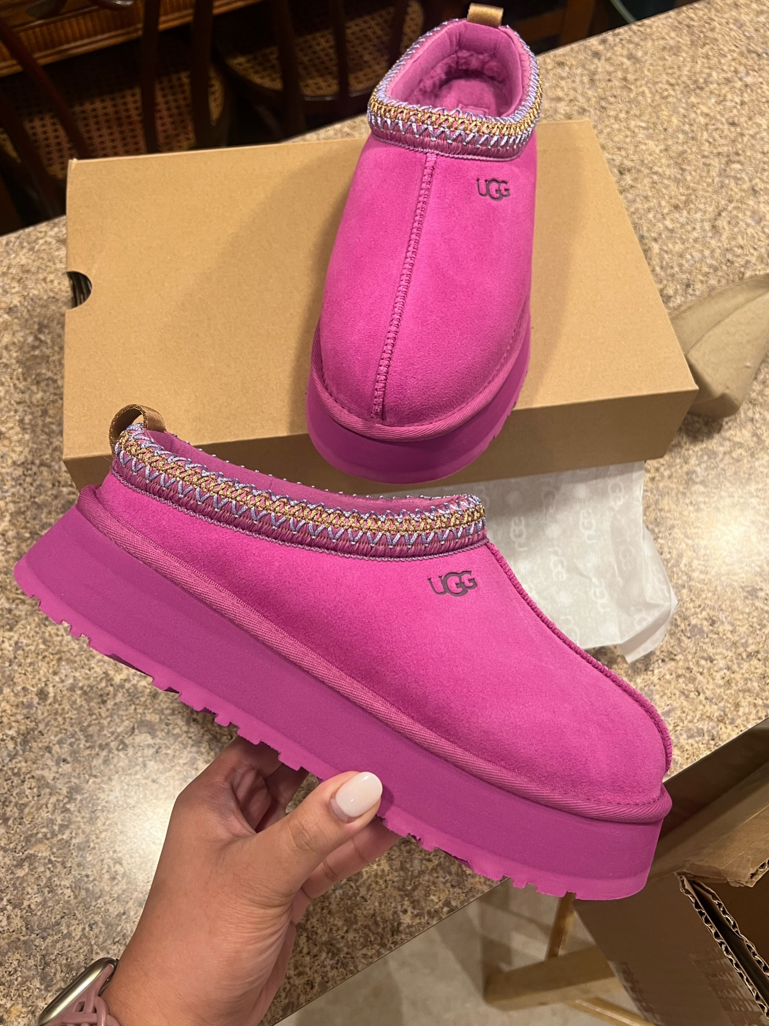 Hurry! All size available. Such a pretty color! Got my true size and it fits perfectly!
Ugg Tazz
Ugg platform 
Ugg slippers 

#LTKMostLoved #LTKshoecrush #LTKSeasonal
